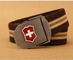 חגורת בד עם אבזם בעל ציור מותג VICTORINOX