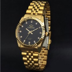 watch full gold Stainless Steel Quartz