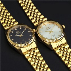 watch full gold Stainless Steel Quartz