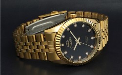 watch full gold Stainless Steel Quartz