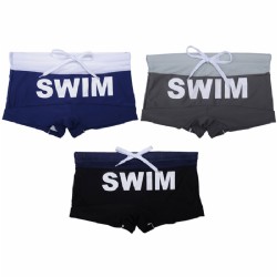 תחתוני רחצה בוקסר לגבר עם הדפס SWIM