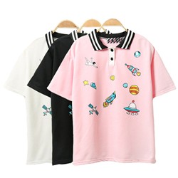 חולצה קיץ אופנתית עם הדפסים מיוחדים בשלושה צבעים